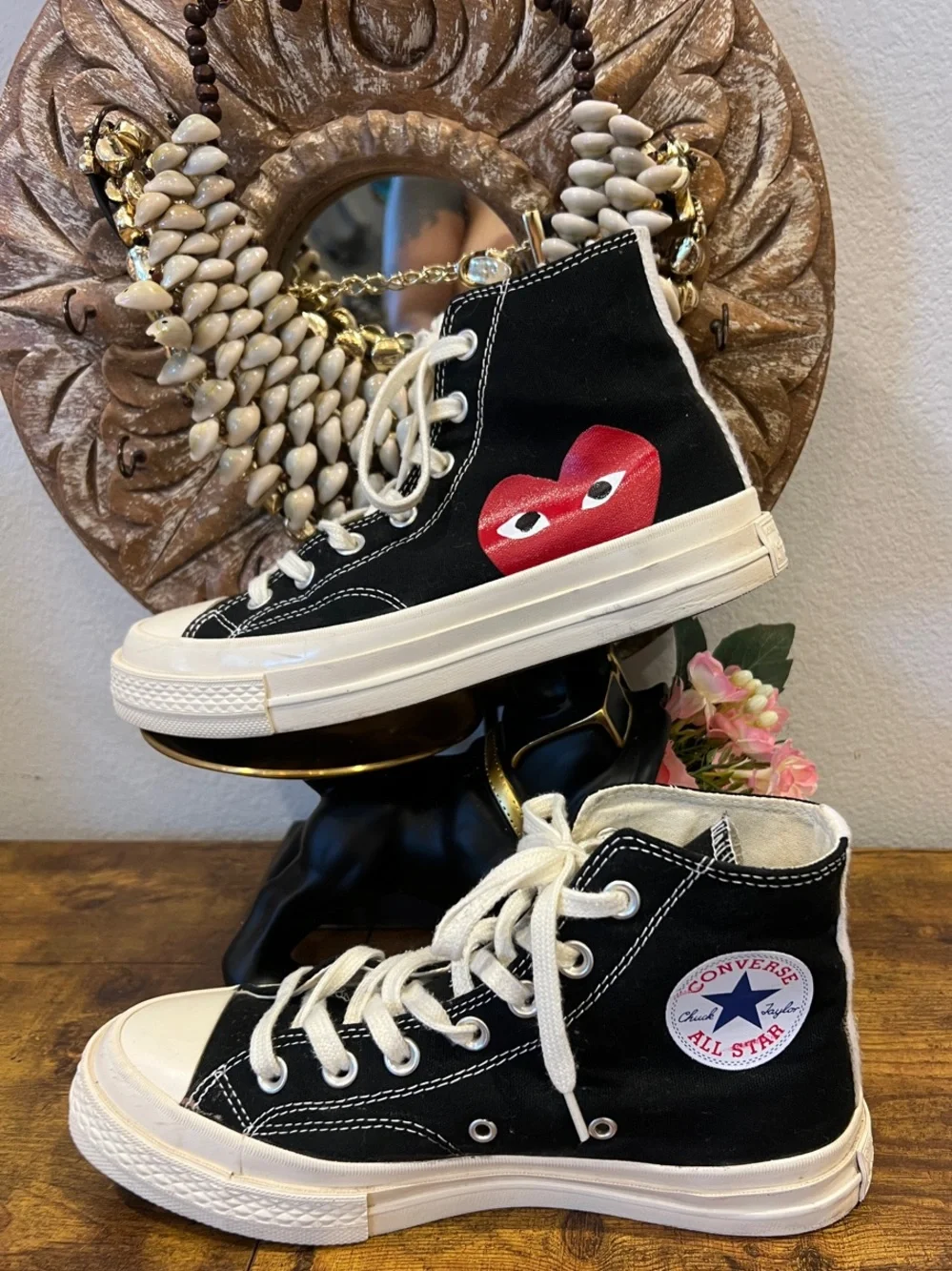 Women’s Converse Chuck Taylor All Star 70 Hi Comme des Garcons PLAY Black:Size 8